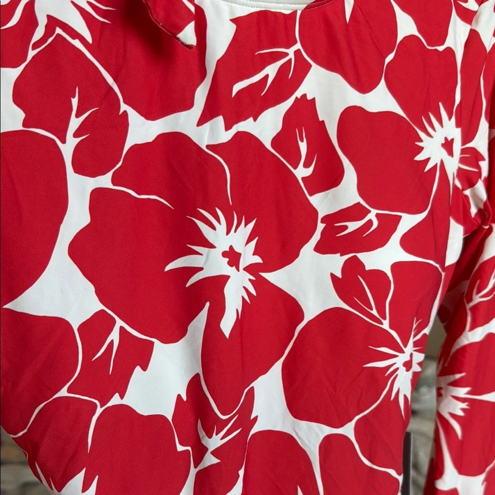 Vince Camuto Red Floral Rash guard Swim 🌺 - Picture 7 of 7
